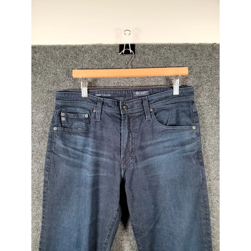 AG Adriano Goldschmied The Everett Slim Straight Dark Wash Jeans Mens 32x29*